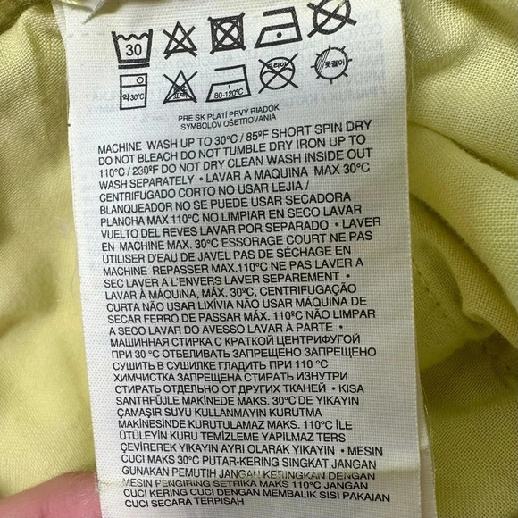 Mango Medium-Waist Denim Shorts Plus Size 14 Raw Hem Button Fly Neon Yellow MNG - Picture 12 of 12